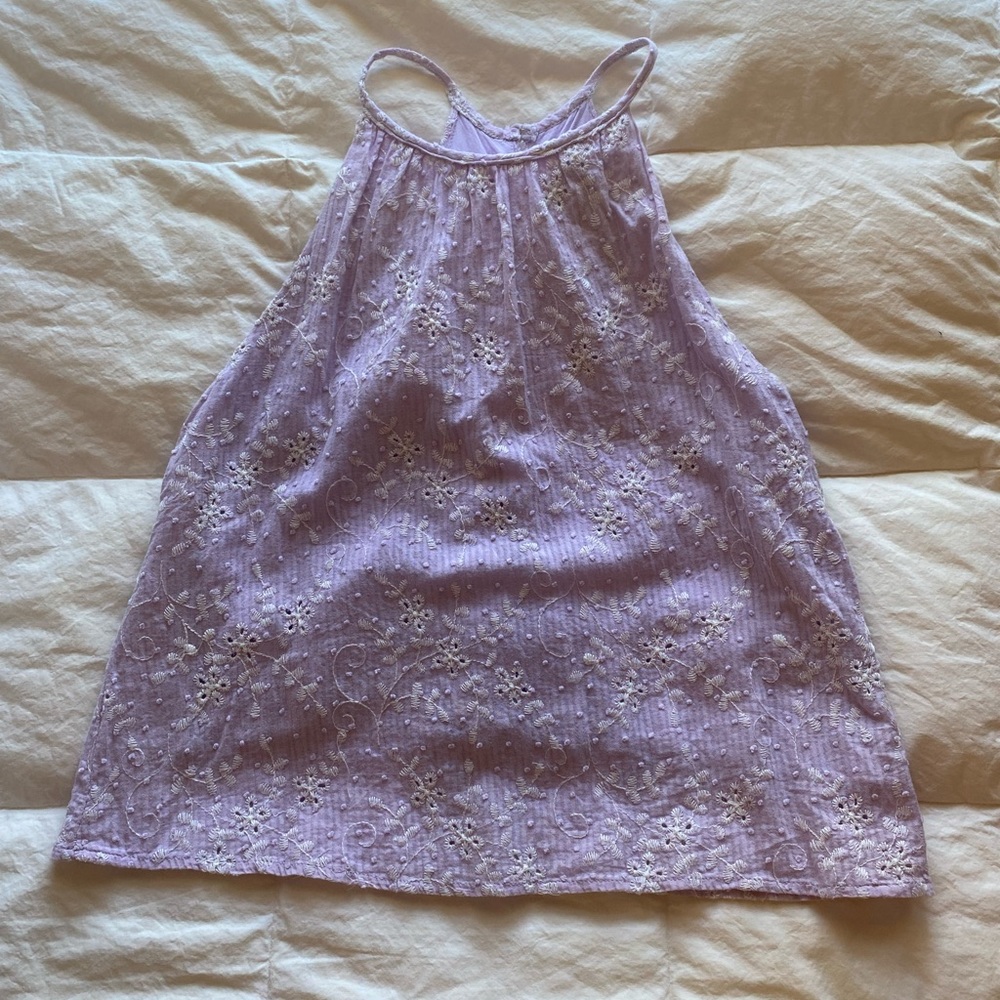 Embroidered lavender top